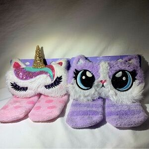 Claire’s Eye Mask & Sock Set - Unicorn Set & Kitten Set